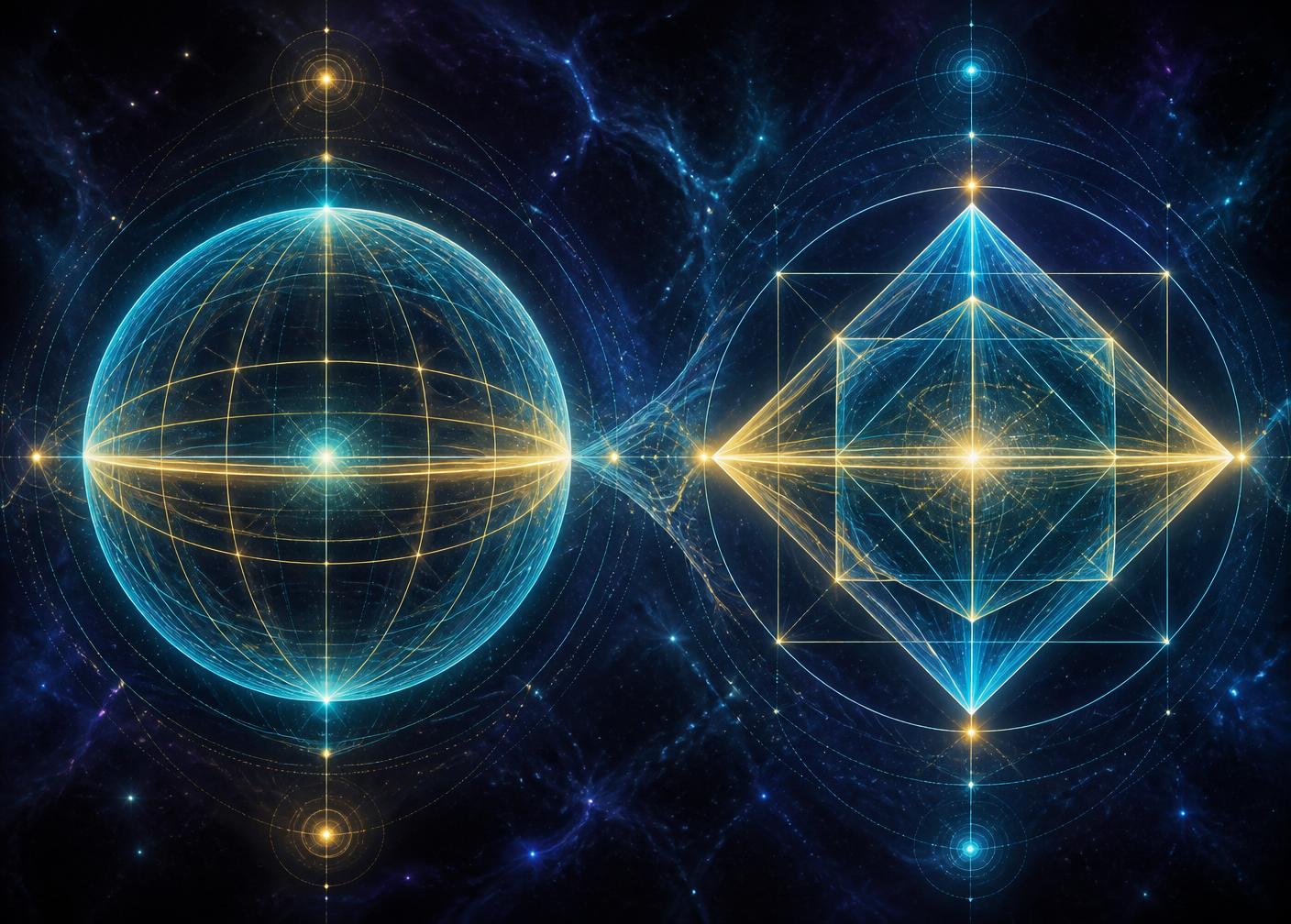 Ball and octahedron sacred geometry